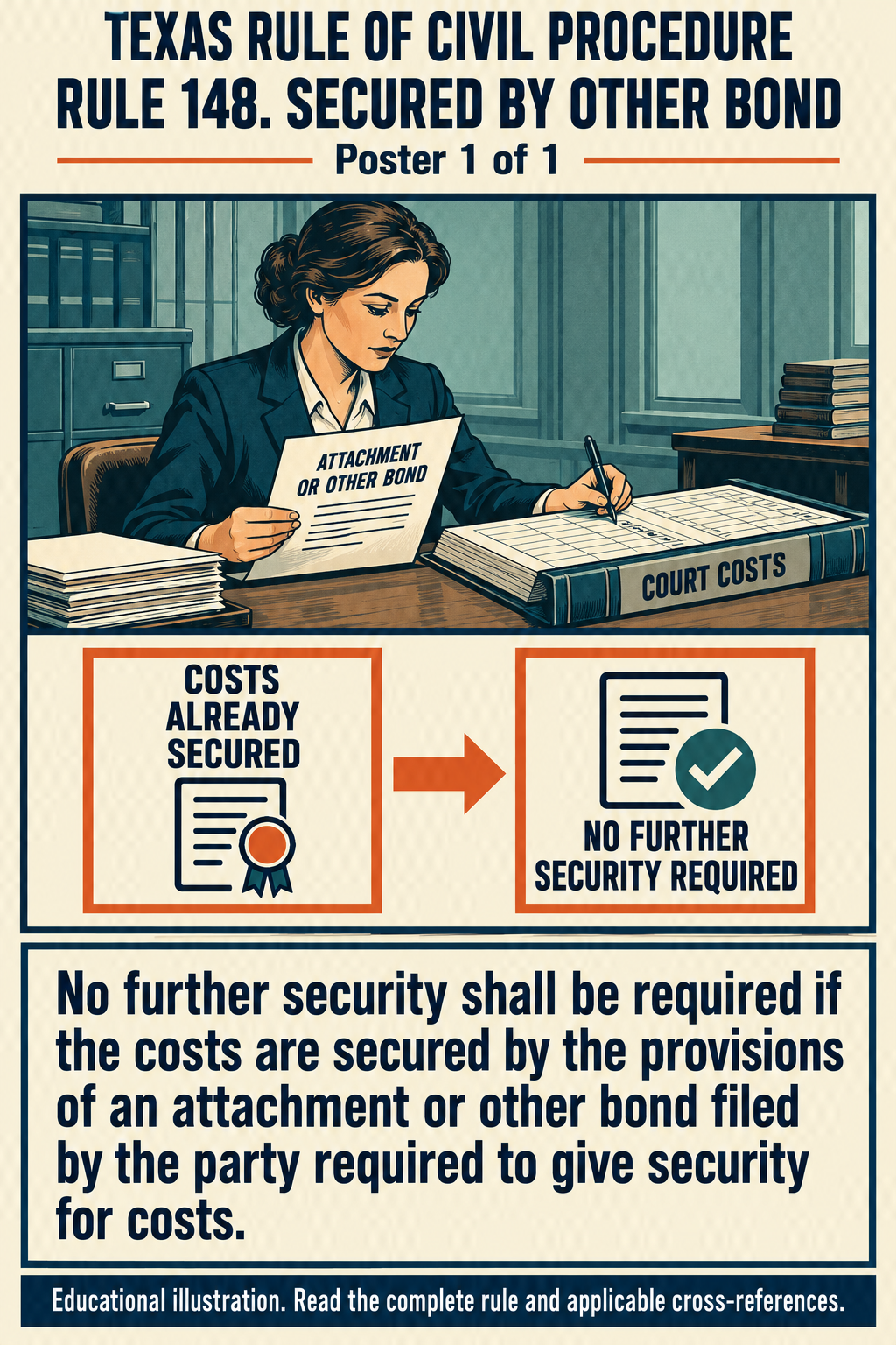 Texas Rule 148: Secured by other bond. Poster 1 of 1.