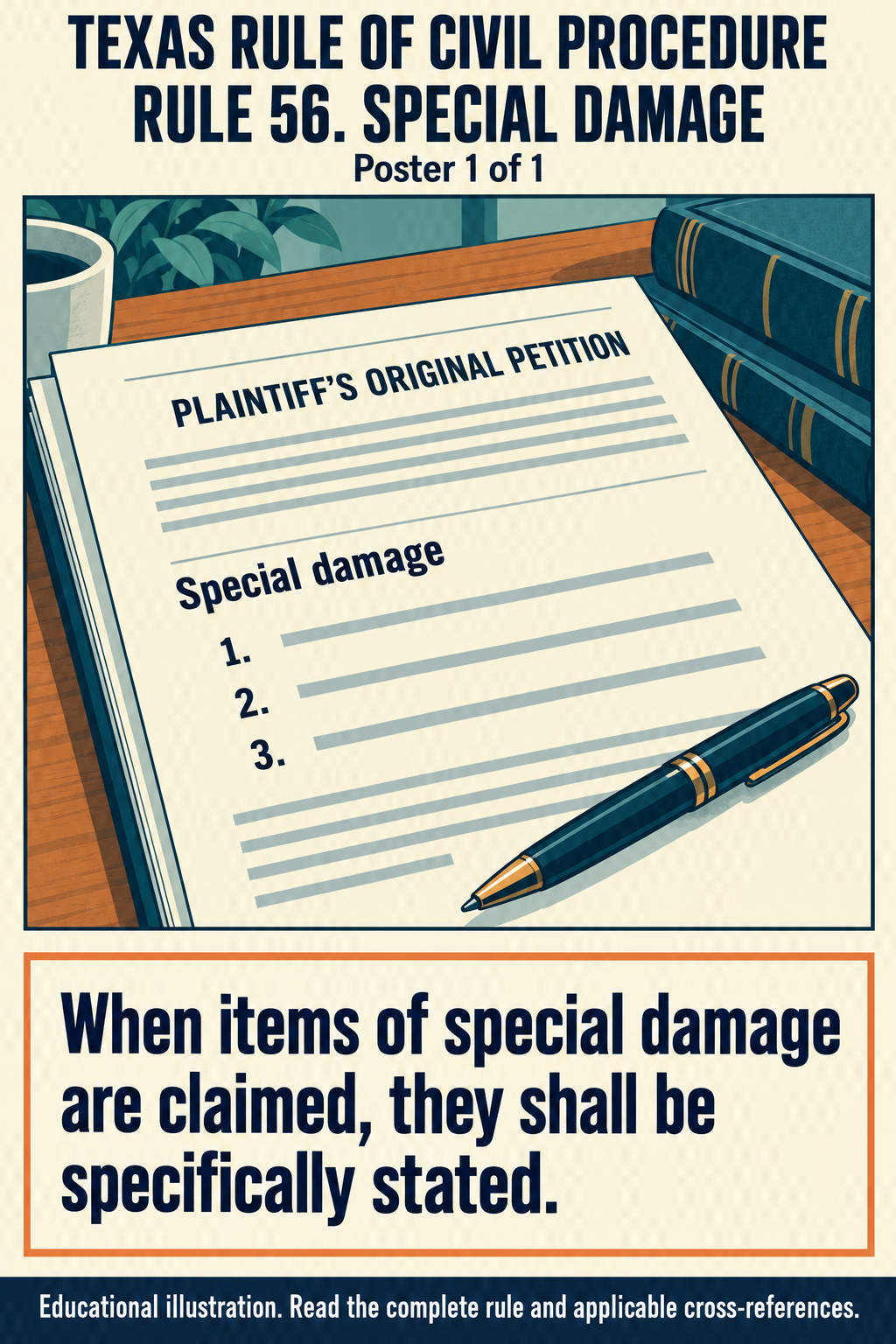 Texas Rule 56: Special damage. Poster 1 of 1.