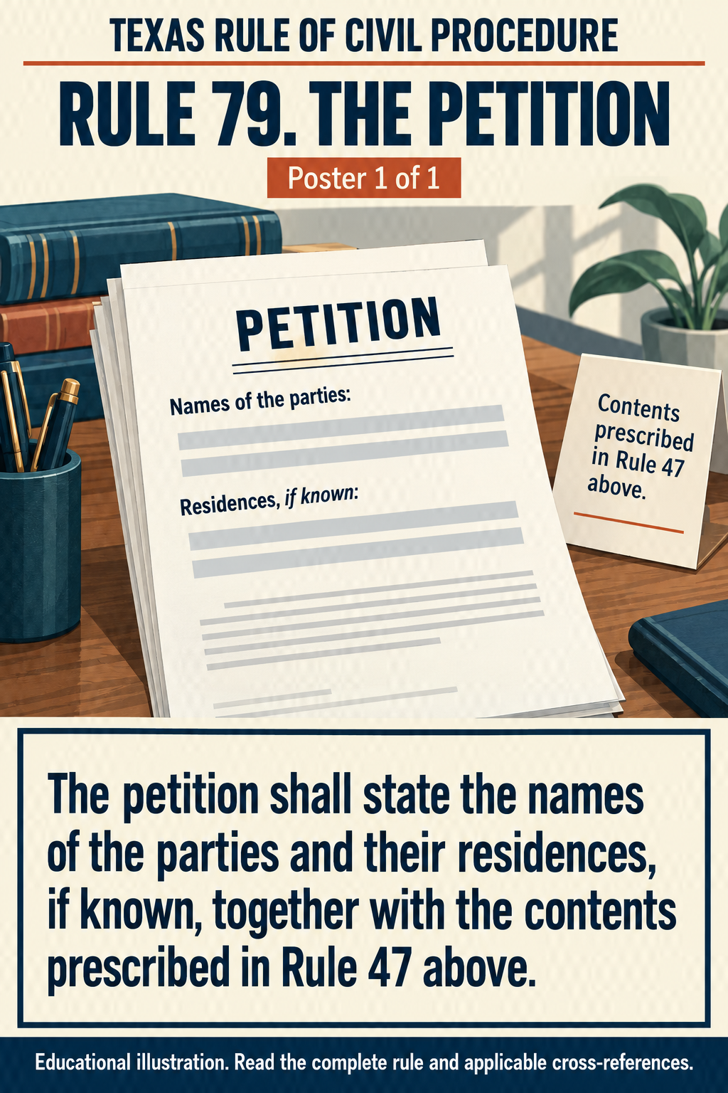 Texas Rule 79: The petition. Poster 1 of 1.